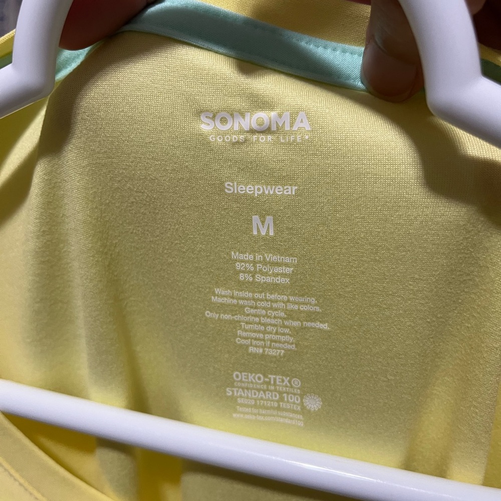NWT Sonoma Sleepwear Yellow Soft T-Shirt Top - M - Picture 5 of 6